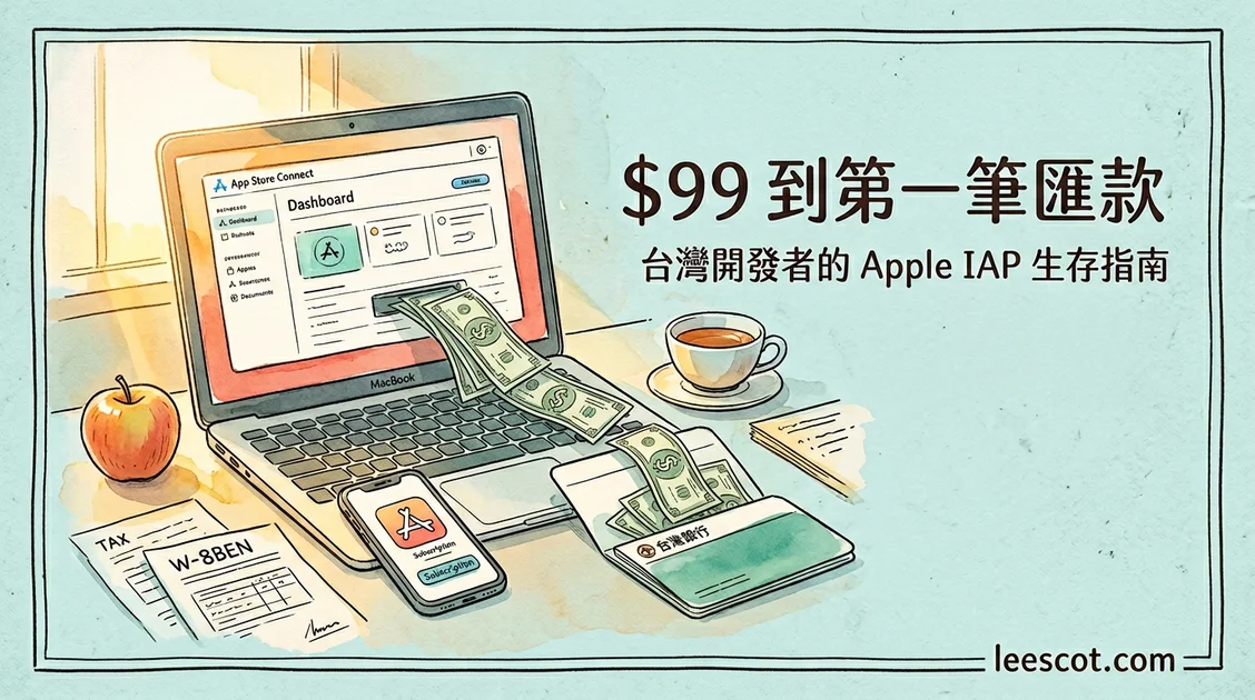 $99 到第一筆匯款：台灣個人開發者的 Apple IAP 生存指南